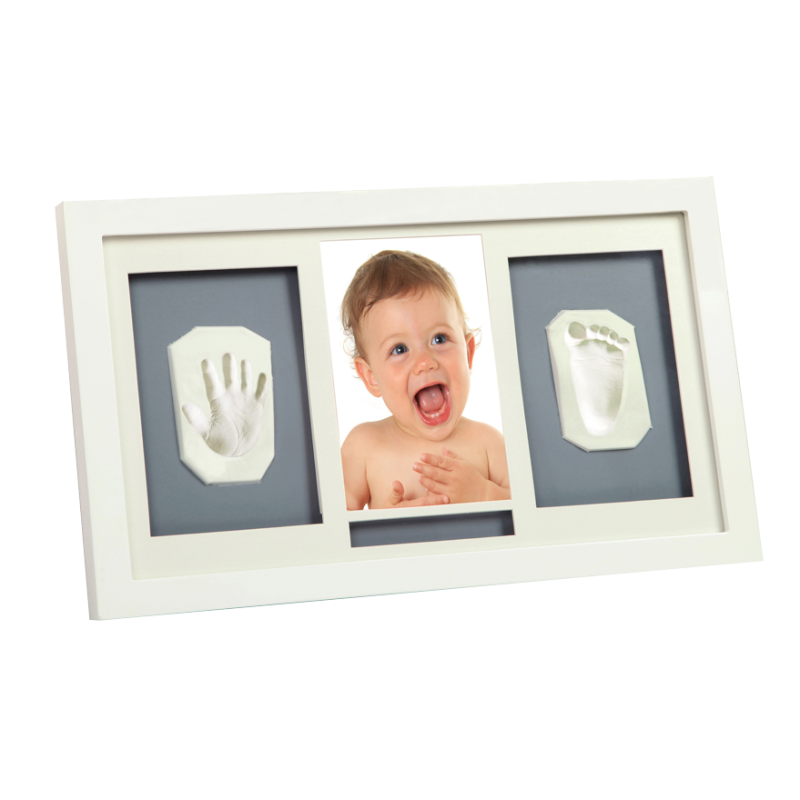 Набор для создания отпечатков Двойная рамка Baby Art, квадратная, бело-серая, арт. 3601095200