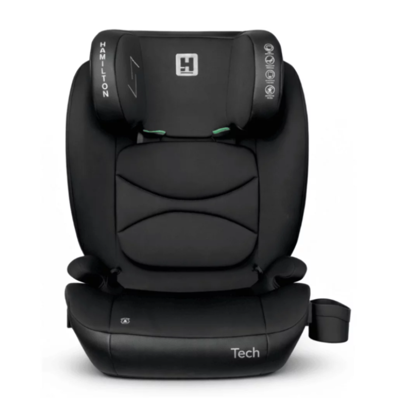 Aga Design Autokrēsls Hamilton Tech i-size fix 100-150cm 15-36 kg Diamond Black