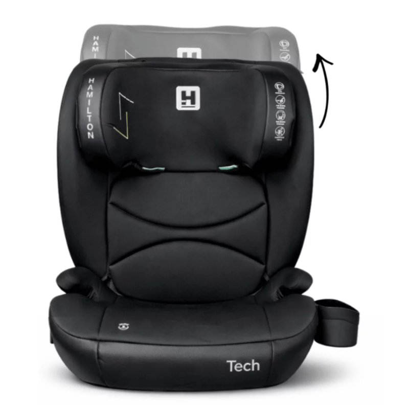 Aga Design Autokrēsls Hamilton Tech i-size fix 100-150cm 15-36 kg Diamond Black