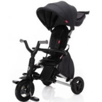 QPlay Trīsritenis Nova Real Gel ar rokturi melns