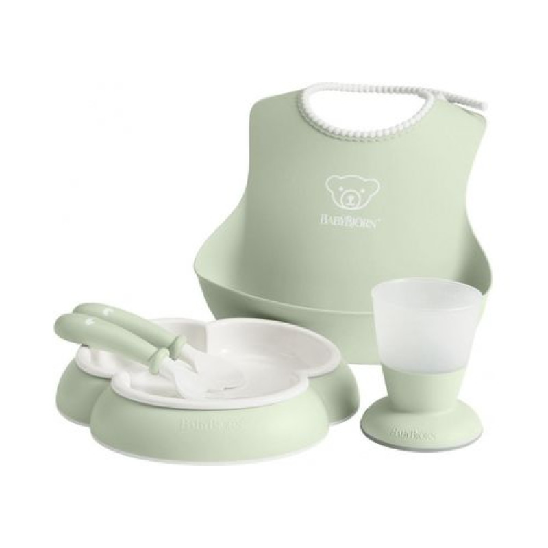 BabyBjorn Trauku komplekts ar lacīti 4m+ Powder green 070061