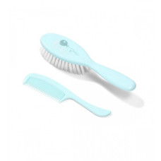 BabyOno Hairbrush Super Soft Ultra Thin with comb blue 569/04
