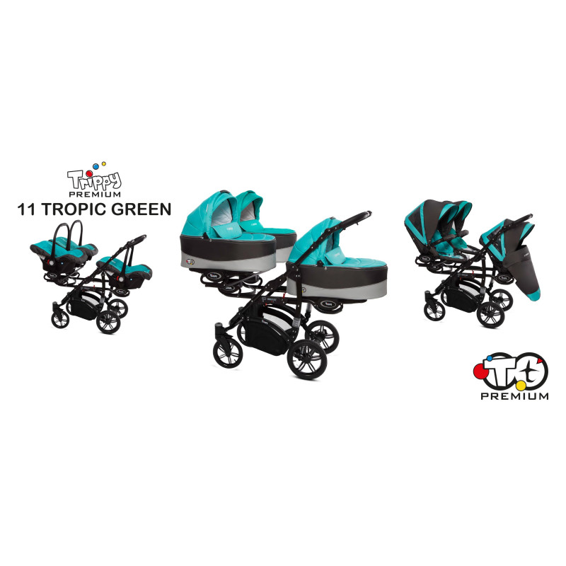 Детская коляска для тройни BabyActive Trippy 2 в 1 black