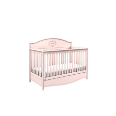 Bellamy Bērnu transformējama gulta Good Night ar atvilktni un barjeru 140x70 flamingo BGGNF