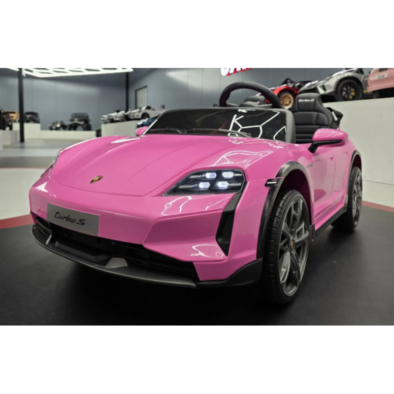 Elektriskā rotaļu mašīna Porsche Taycan 2 vietīgs 24V rozā C4K0988