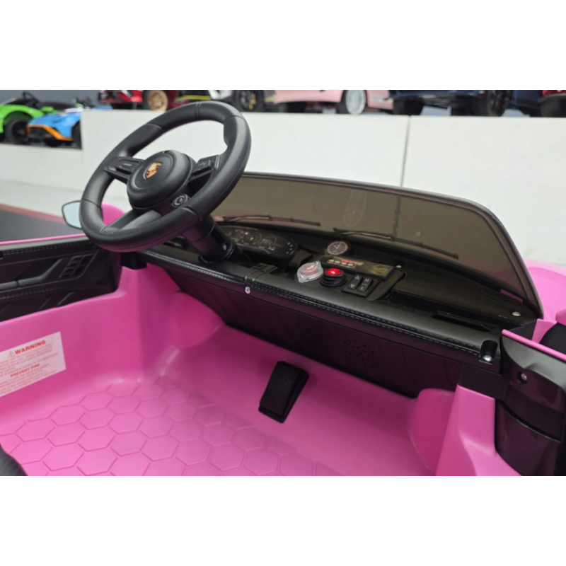 Elektriskā rotaļu mašīna Porsche Taycan 2 vietīgs 24V rozā C4K0988