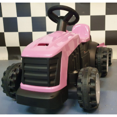 Elektriskais rotaļu traktors ar piekabi 6V rozā C4K1908