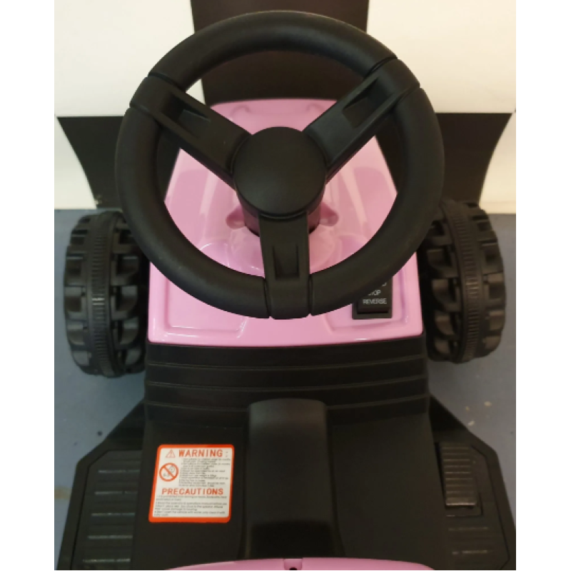 Elektriskais rotaļu traktors ar piekabi 6V rozā C4K1908