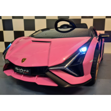 Elektriskā rotaļu mašīna Lamborghini Sian rozā C4K6388 