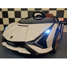 Elektriskā rotaļu mašīna Lamborghini Sian balta C4K6388 