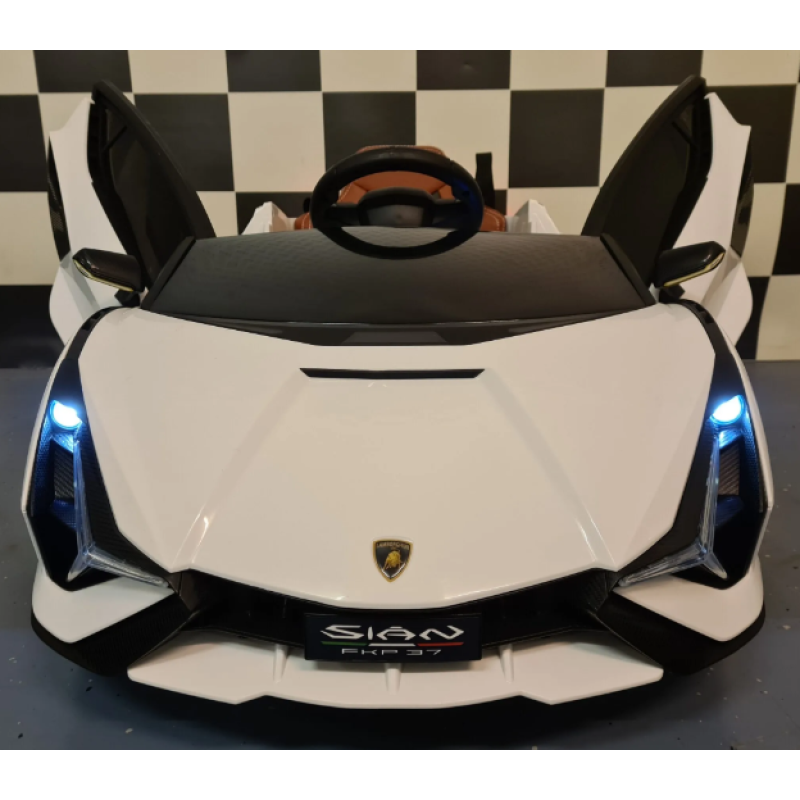 Elektriskā rotaļu mašīna Lamborghini Sian balta C4K6388 