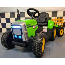 Elektriskais rotaļu traktors ar piekabi 12V zaļš C4K611