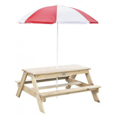 Classic World Wooden picnic table with umbrella CW54594