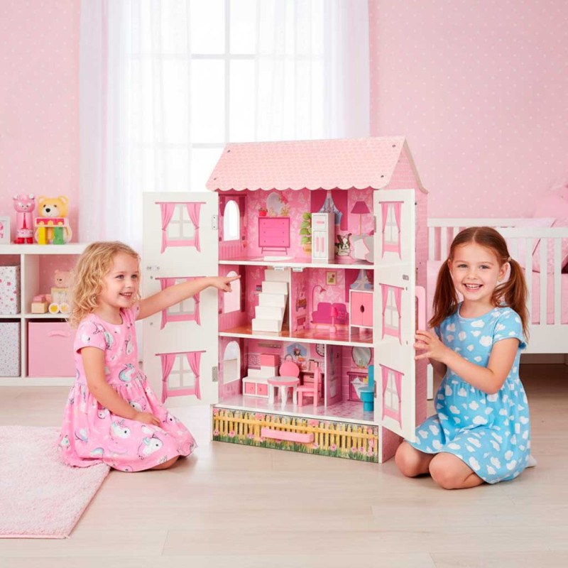 Lulilo Leļļu koka māja Papilio 80cm rozā KX3488