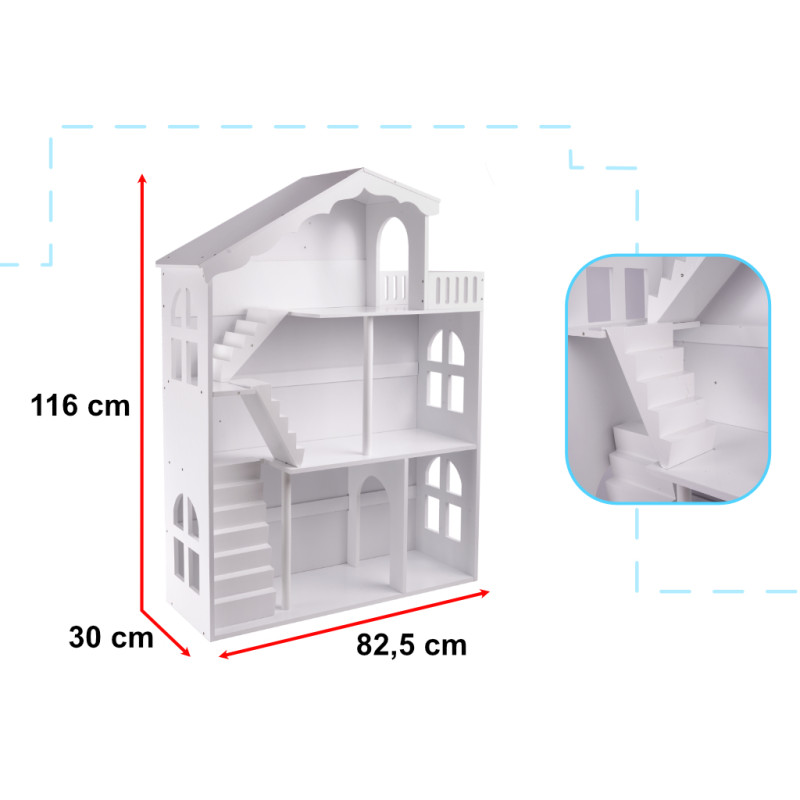 Lulilo Leļļu koka māja - plaukts 2 vienā Calla 116cm XXL KX5547