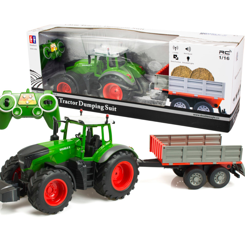 Radiovadāms traktors ar piekabi 1:16 KX7502
