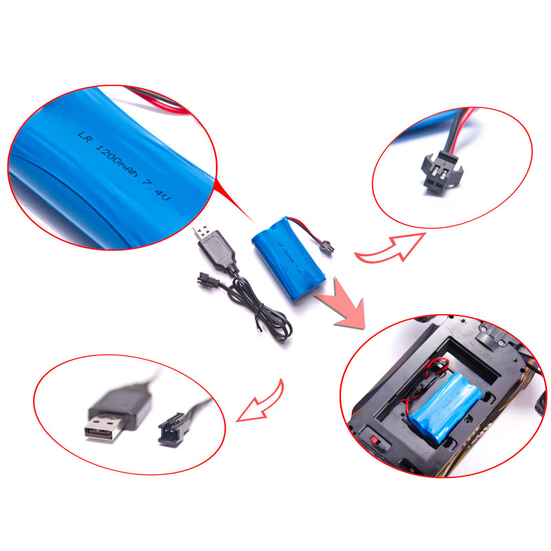 NQD Radiovadāma mašīna Land Buster 4x4 USB 1:12 dzeltena KX9047_2