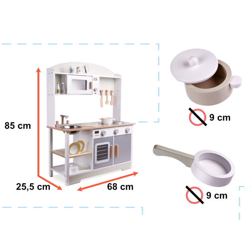 Lulilo Rotaļu koka virtuve Kuketo ar piederumiem KX5548_1