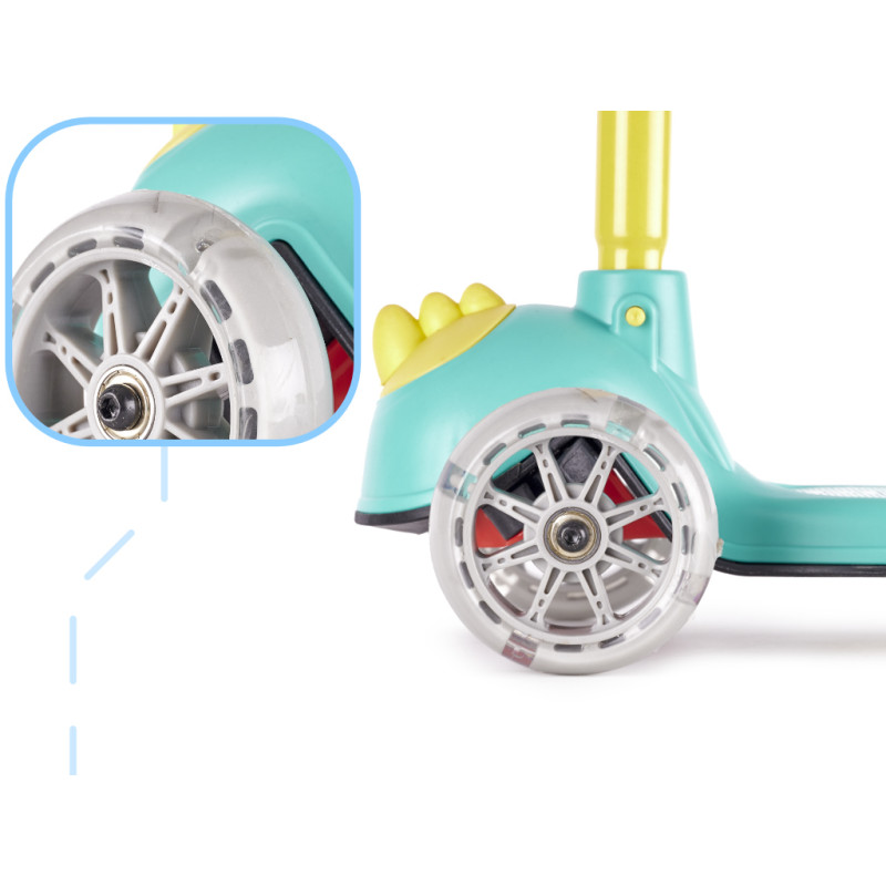 Skūteris ar LED riteņiem Dinozaurs KX5376_2