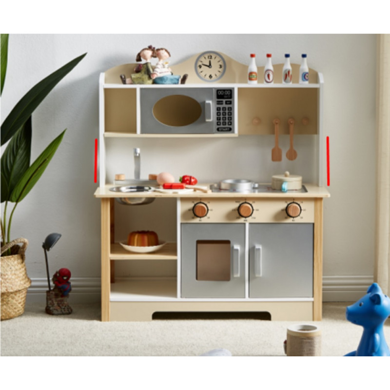 Lulilo Rotaļu koka virtuve Kuketo ar piederumiem KX5548