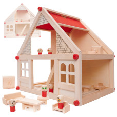 Кукольный деревянный домик с аксессуарами KX6486_1