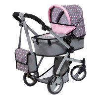 Bayer Leļļu rati Milano pelēki rozā 56100