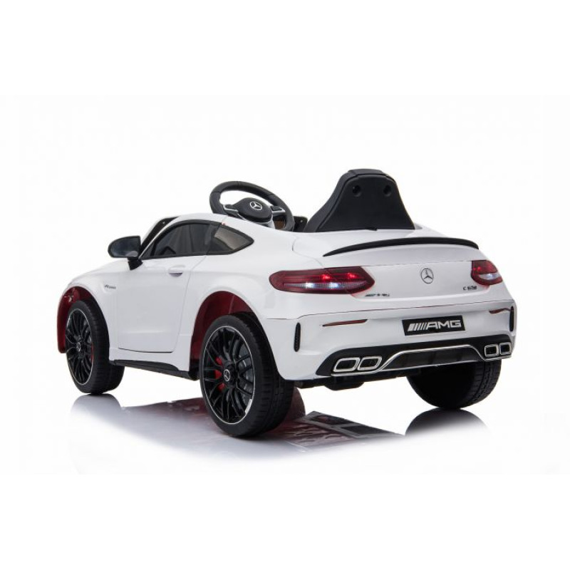 Elektriskā rotaļu mašīna Mercedes Benz C63 12V balta 53790