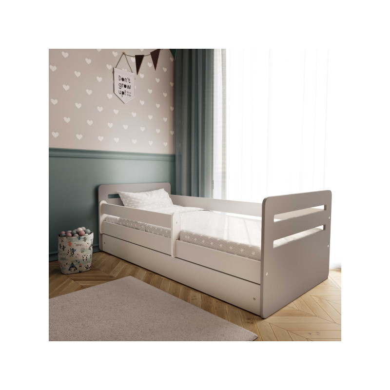 Kocot Kids Bērnu gulta Tomi 160x80 ar atvilktni pelēka