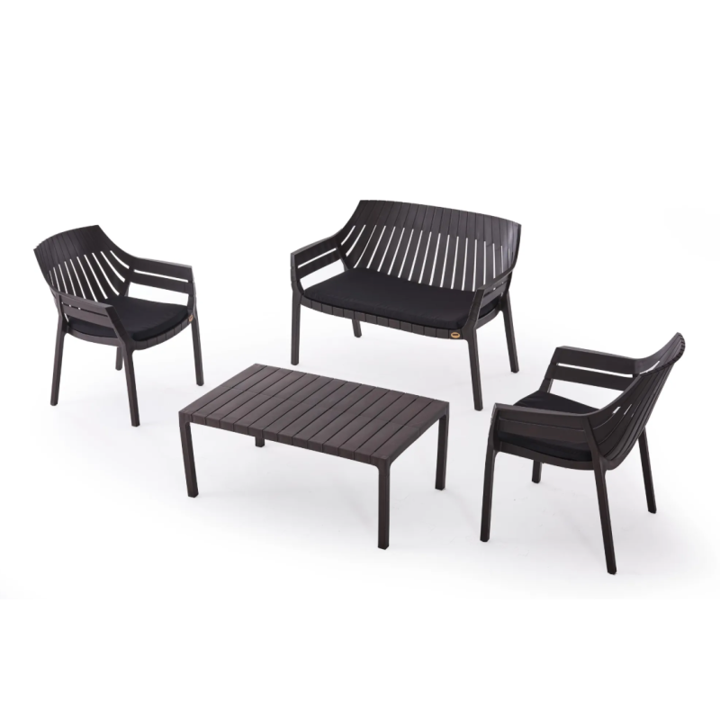 Kunert Dārza mēbeļu komplekts Azure 2+1+1 grafīts 30885