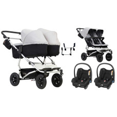 Mountain Buggy Stroller for twins 3in1 Duet silver
