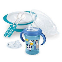 NUK Ēšanas mācību komplekts zils SL87