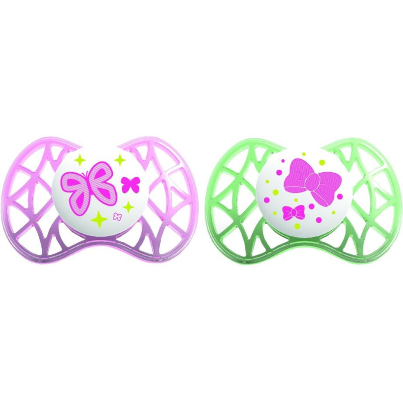 Nuvita Silikona māneklītis apaļas formas 6m+ 2gab rozā gaiši zaļš 7081