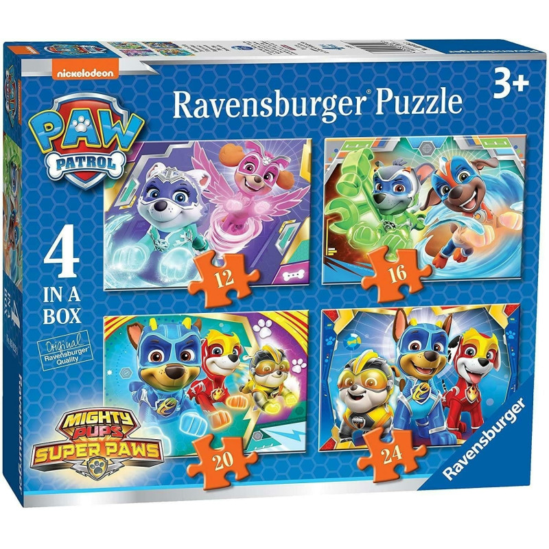 Ravensburger Puzle 4 vienā Paw Patrol Mighty Pups R03029