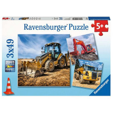 Ravensburger Puzzle 3x49 Digger at work R05032