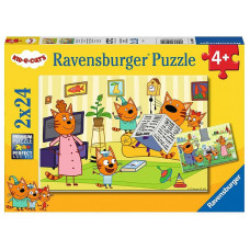 Ravensburger Puzzle 2x24 At home with the Kid-e-Cats R05080