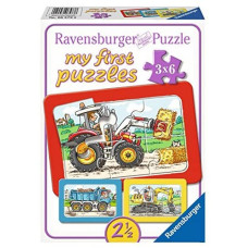 Ravensburger Mana pirmā puzle 3x6 Excavator, Tractor and Dump Truck 06573
