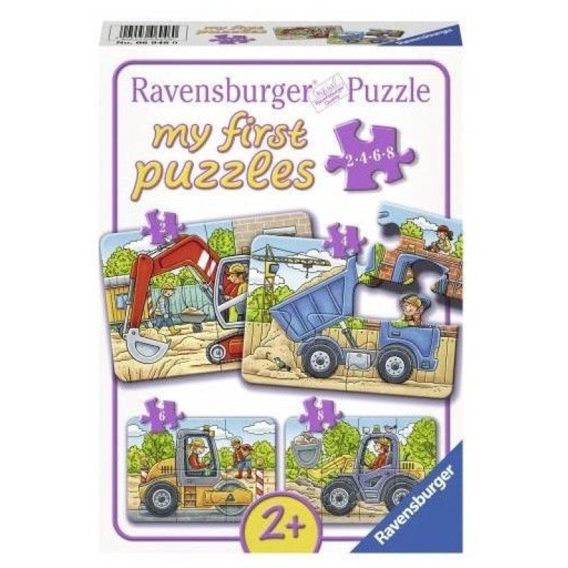 Ravensburger Mana pirmā puzle 2-4-6-8 My favorite construction vehicles 06946