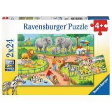 Ravensburger Puzle 2x24 A Day at the Zoo R07813