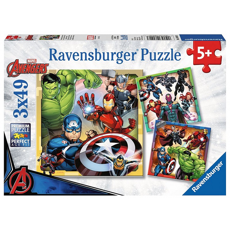 Ravensburger Puzle 3x49 Marvel Avengers R08040