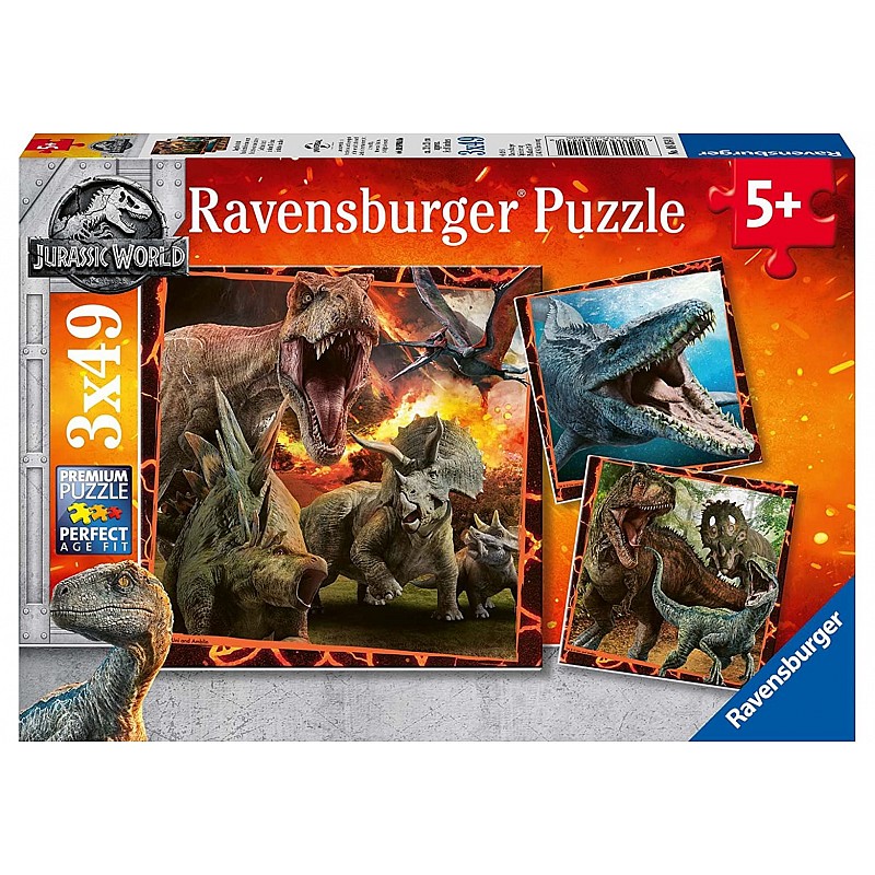 Ravensburger Puzle 3x49 Jurassic World R08054