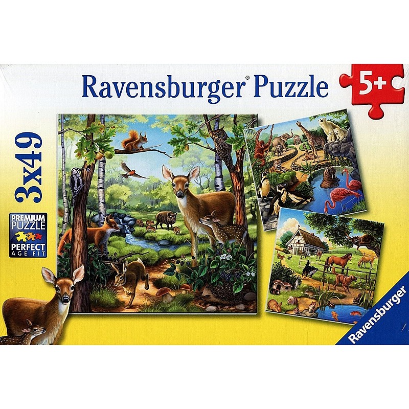 Ravensburger Puzle 3x49 Animals R09265