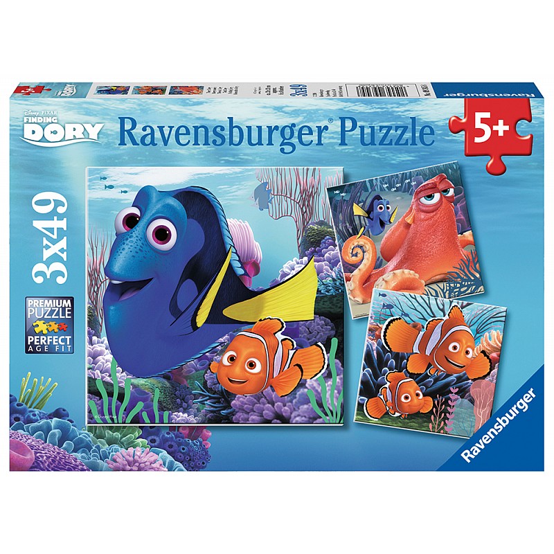 Ravensburger Puzle 3x49 Finding Dory R09345