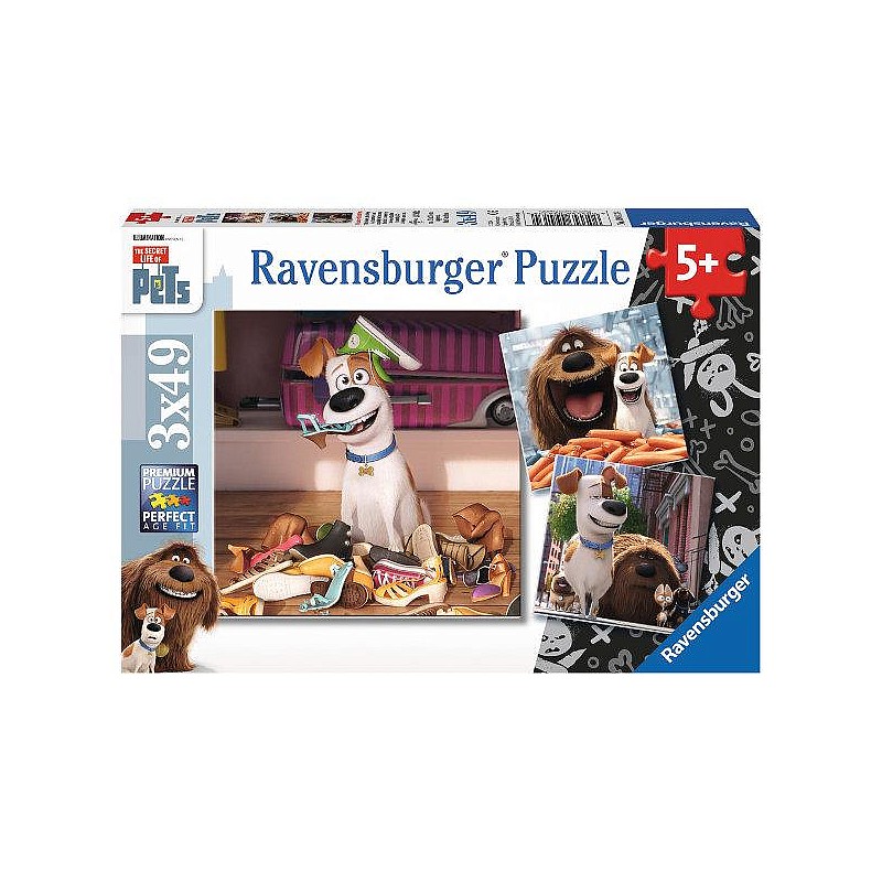 Ravensburger Puzle 3x49 Secret Life of Pets R09413