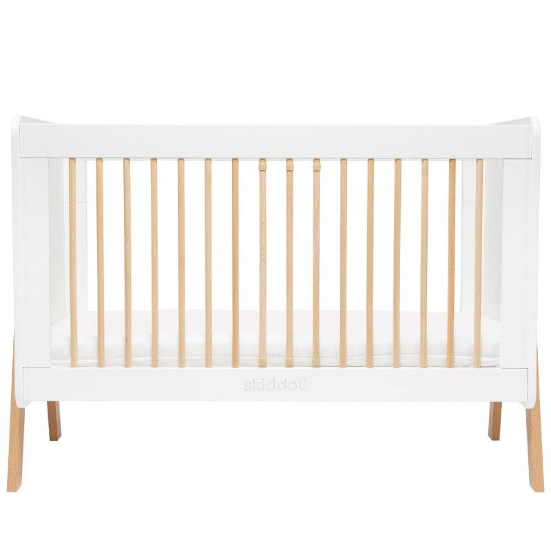 Skiddoü Bērnu gulta Krubb 120x60cm ar apmali balta