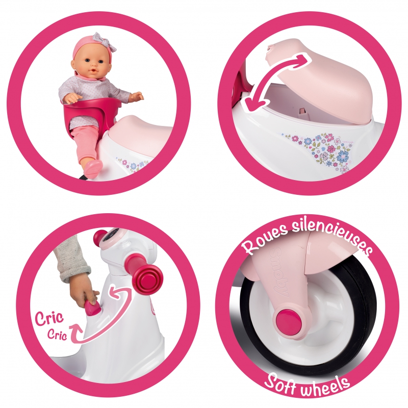 Smoby Skrejritenis Corolle balts rozā 721004