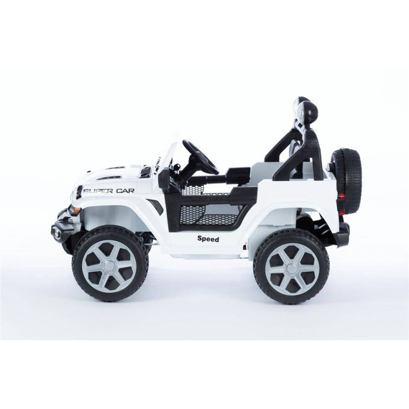 Elektriskā rotaļu mašīna Jeep 12V 4WD balta 7777