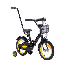 Tomabike Велосипед Platinum с ручкой 14 чёрный желтый