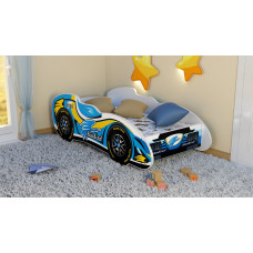 Topbeds Bērnu gulta F1 Blue bird 140x70cm ar matraci 