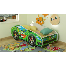 Topbeds Bērnu gulta Green car 140x70cm ar matraci 
