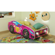 Topbeds Bērnu gulta Sweet car LED 140x70cm ar matraci 